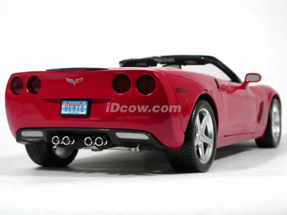 2005 Chevrolet Corvette C6 Convertible diecast model car 1:12 scale die cast by Hot Wheels - Red C5937