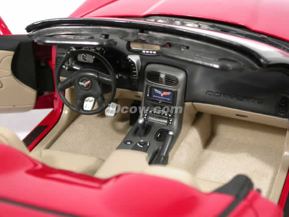 2005 Chevrolet Corvette C6 Convertible diecast model car 1:12 scale die cast by Hot Wheels - Red C5937