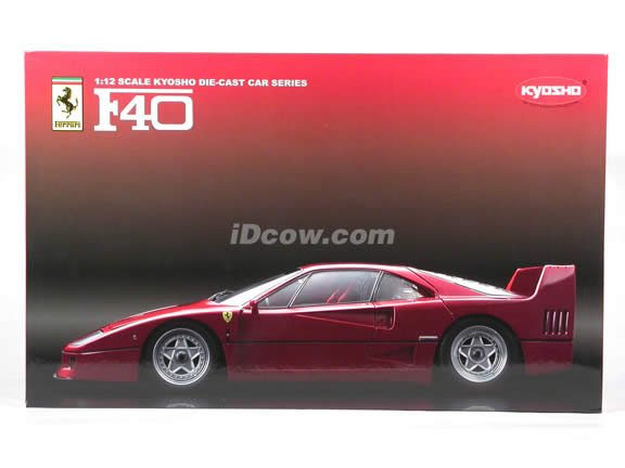 1989 Ferrari F40 diecast model car 1:12 scale die cast by Kyosho - Red