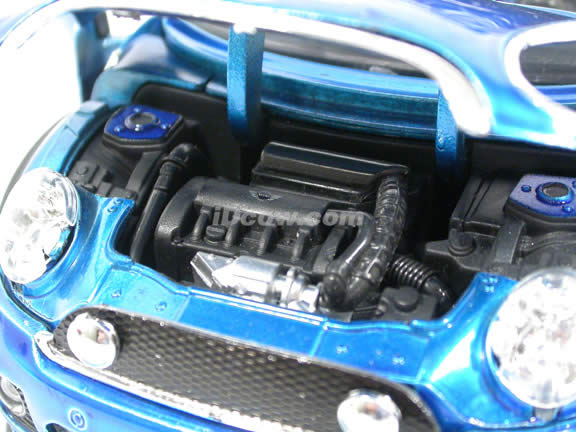 2007 Mini Cooper S diecast model car 1:24 scale die cast by Jada Toys - Blue Racing