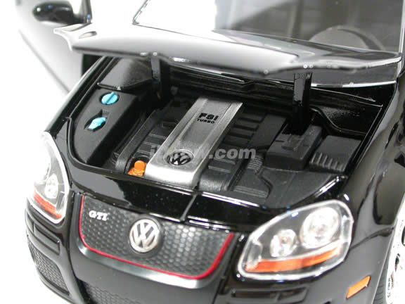 2007 Volkswagen Golf GTI diecast model car 1:24 scale MK5 by Jada Toys - Black 91544