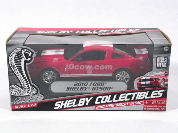 2010 Ford Shelby GT500 Mustang diecast model car 1:24 scale die cast by Shelby Collectibles - Red