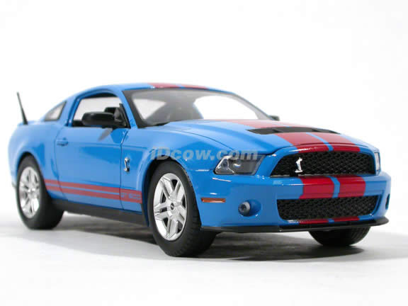 2010 Ford Shelby GT500 Mustang diecast model car 1:24 scale die cast by Shelby Collectibles - Blue