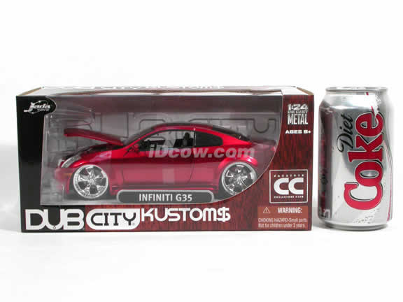 2005 Infiniti G35 diecast model car 1:24 scale die cast by Jada Toys - Candy Apple Red 90287