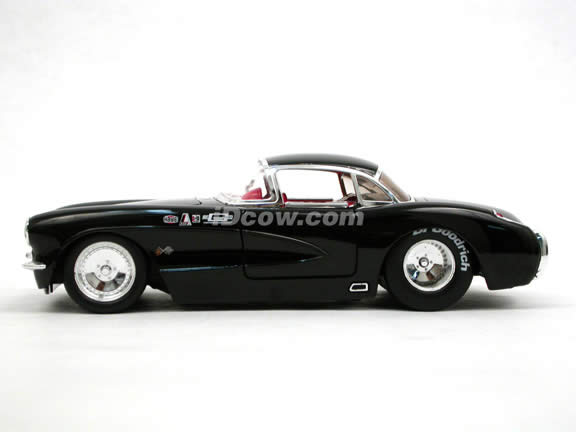 1957 Chevy Corvette diecast model car 1:24 scale die cast by Jada Toys - Black 90934