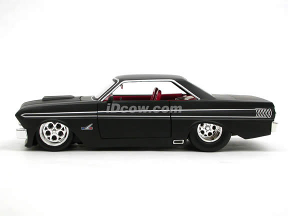 1964 Ford Falcon diecast model car 1:24 scale die cast by Jada Toys - Flat Black 90749
