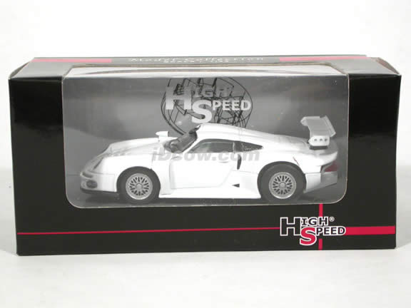 1995 Porsche GT1 diecast model car 1:43 scale die cast by High Speed - White