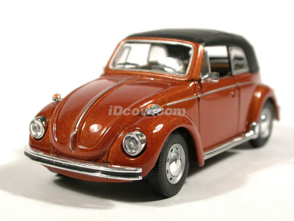 1970 Volkswagen Beetle Cabriolet diecast model car 1:43 scale die cast by Hongwell - Brown Metallic