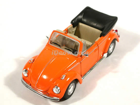 1970 Volkswagen Beetle Cabriolet diecast model car 1:43 scale die cast by Hongwell - Orange