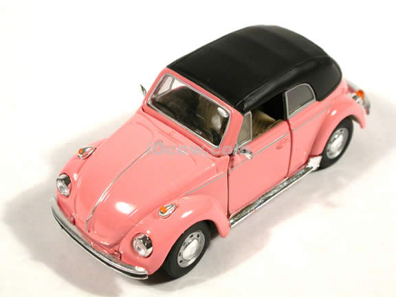 1970 Volkswagen Beetle Cabriolet diecast model car 1:43 scale die cast by Hongwell - Pink