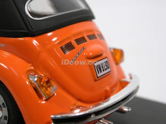 1970 Volkswagen Beetle Cabriolet diecast model car 1:43 scale die cast by Hongwell Cararama - Orange Top Up