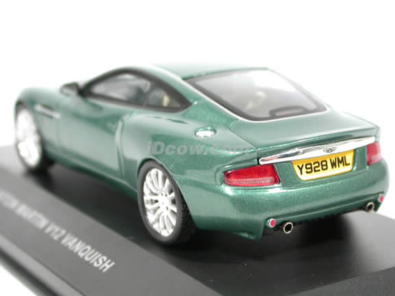 2002 Aston Martin Vanquish V12 diecast model car 1:43 scale die cast by ixo - Metallic Green