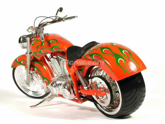 Arlen Ness Custom Diecast Chopper Model 1:6 scale die cast motorcycle by Toy Zone - Orange
