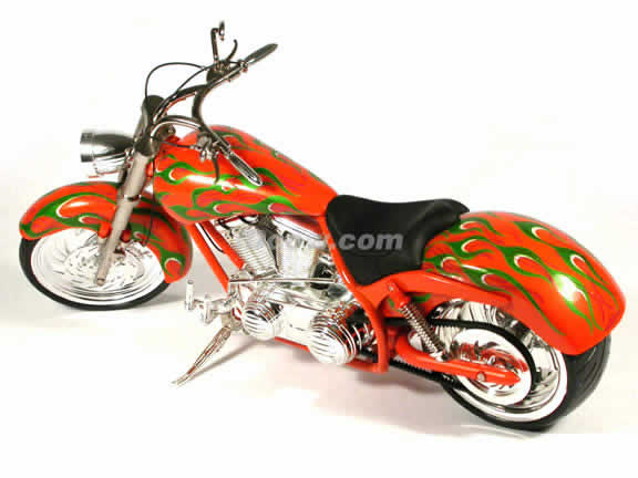 Arlen Ness Custom Diecast Chopper Model 1:6 scale die cast motorcycle by Toy Zone - Orange