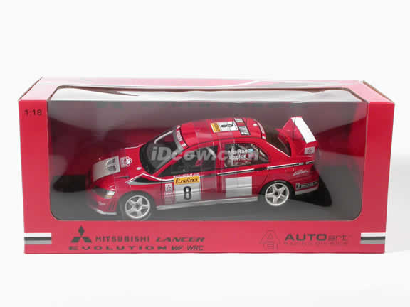 2002 Mitsubishi Lancer Evolution EVO VII WRC #8 diecast model car 1:18 scale by AUTOart