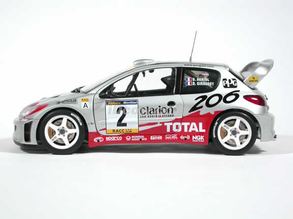 2001 Peugeot 206 WRC #2 - Rally Catalunya diecast model car 1:18 scale by AUTOart