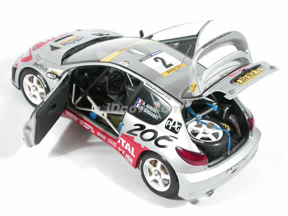 2001 Peugeot 206 WRC #2 - Rally Catalunya diecast model car 1:18 scale by AUTOart