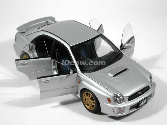 2001 Subaru Impreza WRX Sti New Age diecast model car 1:18 scale by AUTOart - Silver