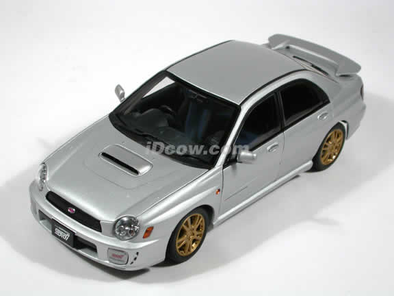 2001 Subaru Impreza WRX Sti New Age diecast model car 1:18 scale by AUTOart - Silver