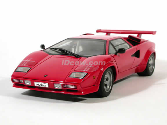 1985 Lamborghini Countach diecast model car 1:18 scale 5000 S by AUTOart - Red