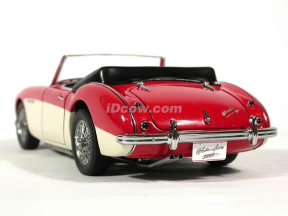 1961 Austin Healey 3000 MK II diecast model car 1:18 scale die cast by AUTOart - Red White RHD