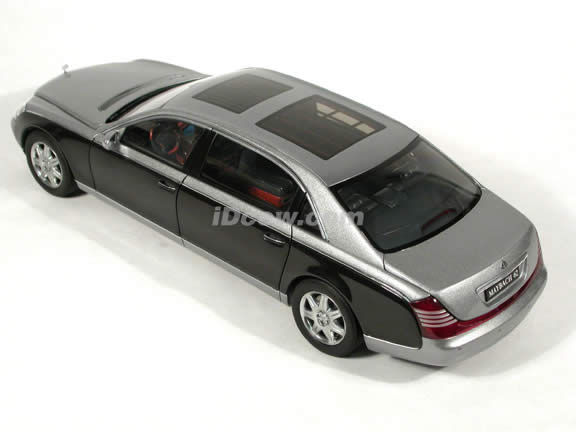 2004 Maybach 62 diecast model car 1:18 scale die cast by AUTOart - Himalayas Grey Bright / Caspian Black