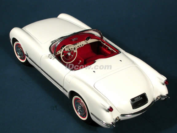 1953 Chevrolet Corvette diecast model car 1:18 scale die cast by AUTOart - Polo White