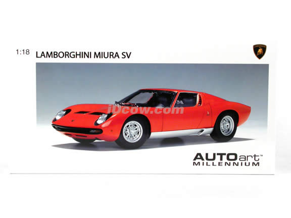 Lamborghini Miura SV diecast model car 1:18 scale die cast by AUTOart - Orange