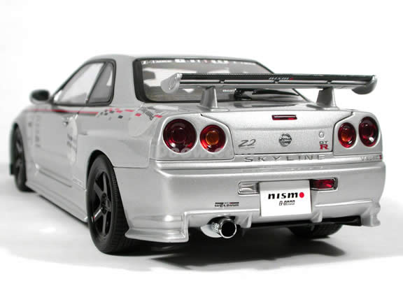 2001 Nissan Skyline R34 GTR Nismo Z-Tune Version diecast model car 1:18 scale die cast by AUTOart - Silver