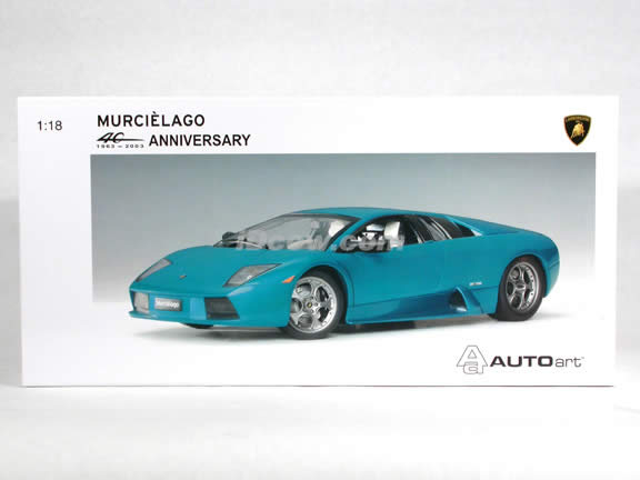 2003 Lamborghini Murcielago 40th Anniversary diecast model car 1:18 scale die cast by AUTOart - Blue