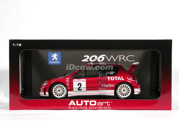 2003 Peugeot 206 WRC #2 diecast model car 1:18 scale die cast by AUTOart