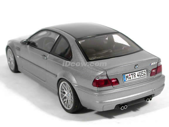 2003 BMW M3 CSL diecast model car 1:18 scale die cast by AUTOart - Steel Grey Metallic