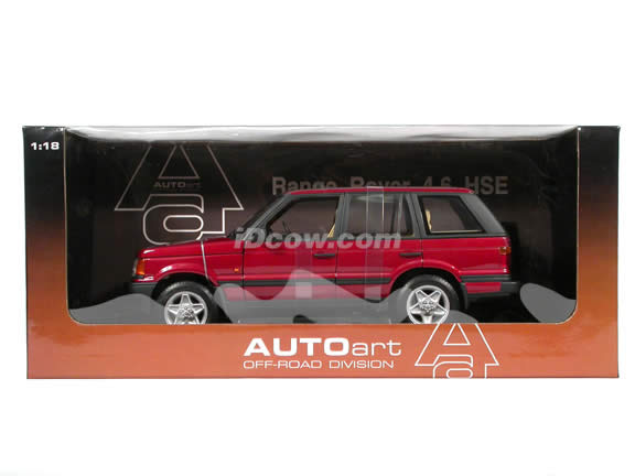 1999 Land Rover Range Rover 4.6 HSE diecast model car 1:18 scale die cast by AUTOart - Red RHD