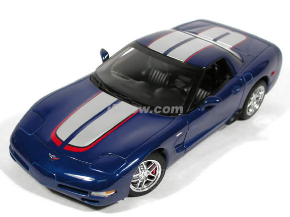 2004 Chevrolet Corvette Z06 diecast model car Commemorative Edition 1:18 scale die cast by AUTOart - Metallic Blue