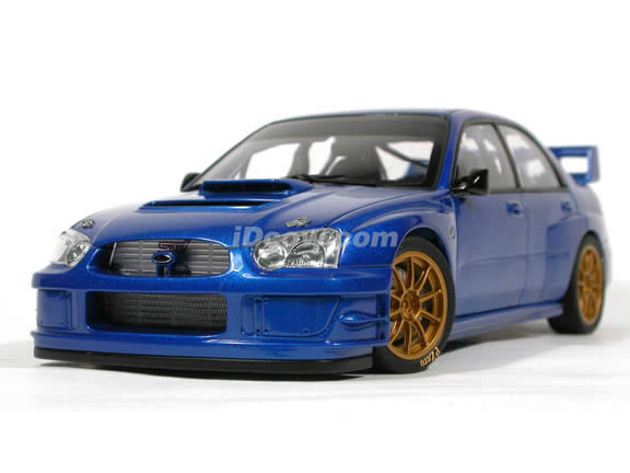 2003 Subaru Impreza WRC diecast model car 1:18 scale die cast by AUTOart - Blue