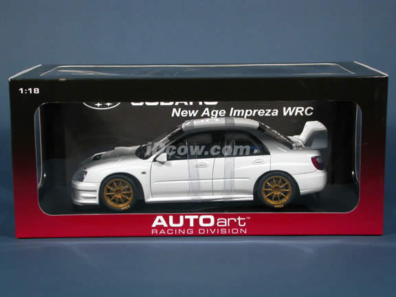 2003 Subaru Impreza WRC diecast model car 1:18 scale die cast by AUTOart - White