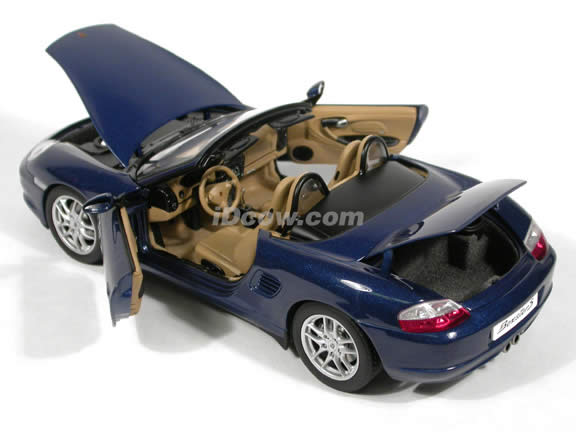 2004 Porsche Boxster S diecast model car 1:18 scale die cast by AUTOart - Lapis Blue