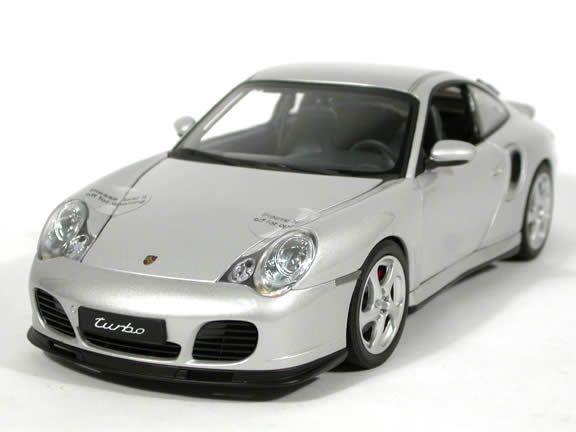 2002 Porsche 911 Turbo diecast model car 1:18 scale die cast by AUTOart - Silver
