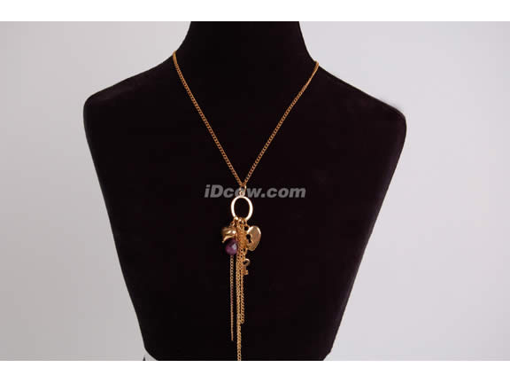 Charm cluster with chain fringe Necklace