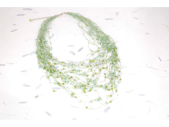 Multi strand Freshwater Pearls and Crystal Necklace