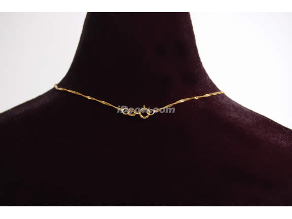 14K Gold 17inch necklace, orange swarovski crystal drop