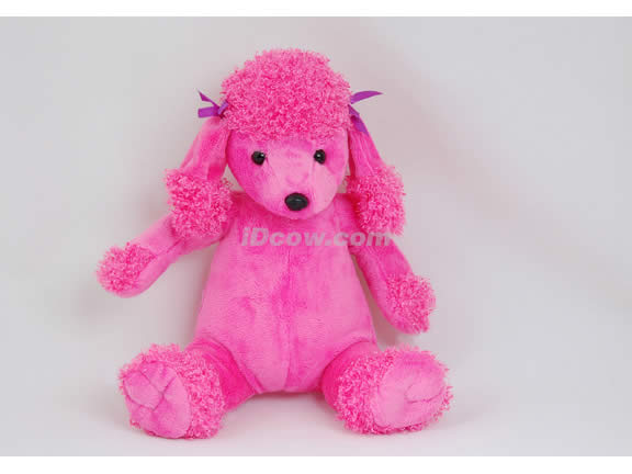 Posh Animal Rolling Backpack with Pink Poodle Plush