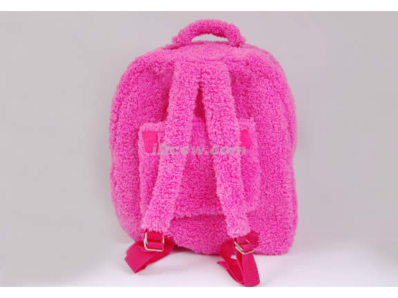 Posh Animal Rolling Backpack with Pink Poodle Plush