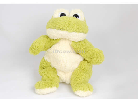 Posh Soft Animal Rolling Backpack with Frog Plush - Tan
