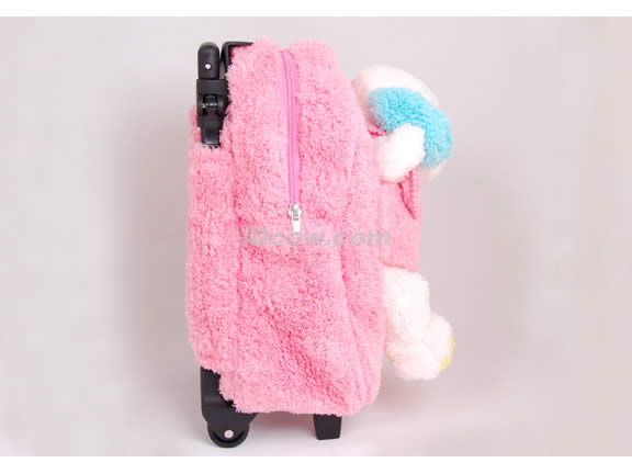 Posh Animal Rolling Backpack with Puppy Plush - Pink