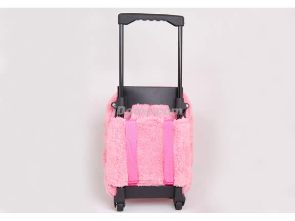Posh Animal Rolling Backpack with Puppy Plush - Pink