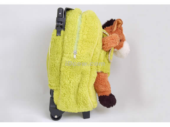 Posh Animal Rolling Backpack with Pony Plush - Green