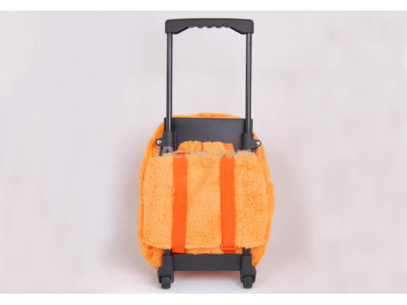 Posh Animal Rolling Backpack with Frog Plush - Orange