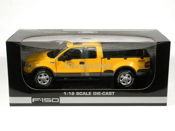 2004 Ford F-150 FX4 Pick Up Truck model diecast truck 1:18 die cast by Beanstalk Group - Yellow