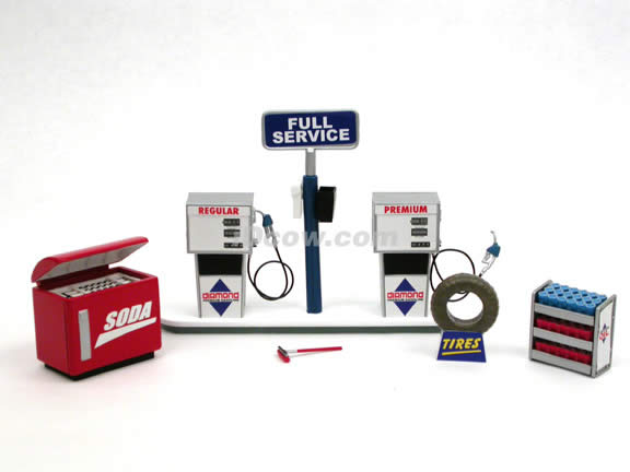 Service Station Accessory Set for 1:18 scale diecast model cars - 32172